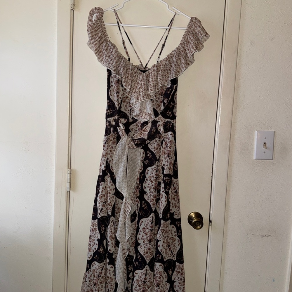 Joyfolie Black and Cream Maxi Dress